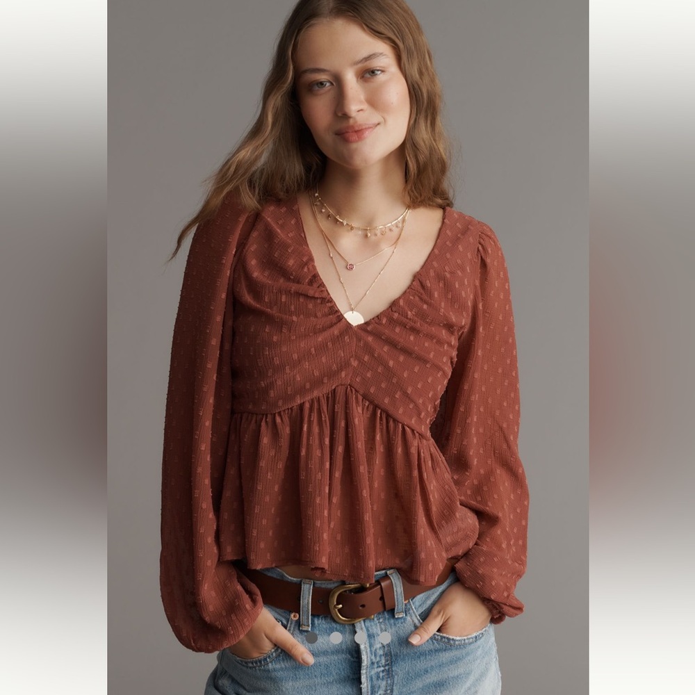 NWT By Anthropologie Peplum Blouse